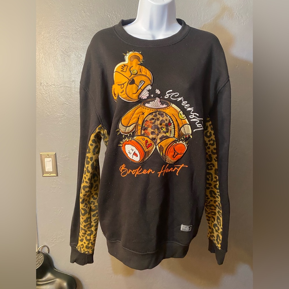 SCREENSHOT Black Animal Print Teddybear Sweatshirt
